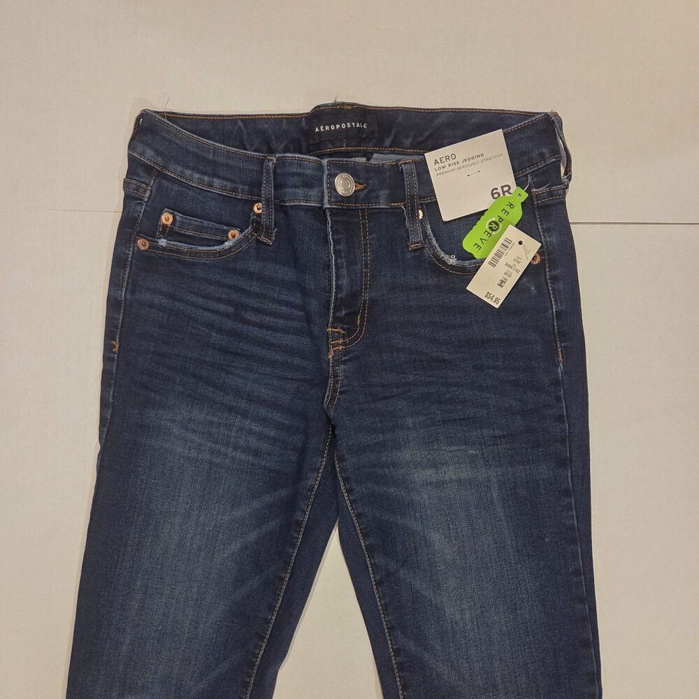 NWT Aeropostale Aero Low Rise Jegging Jeans Women’s Size 6R Dark Skinny Stretch